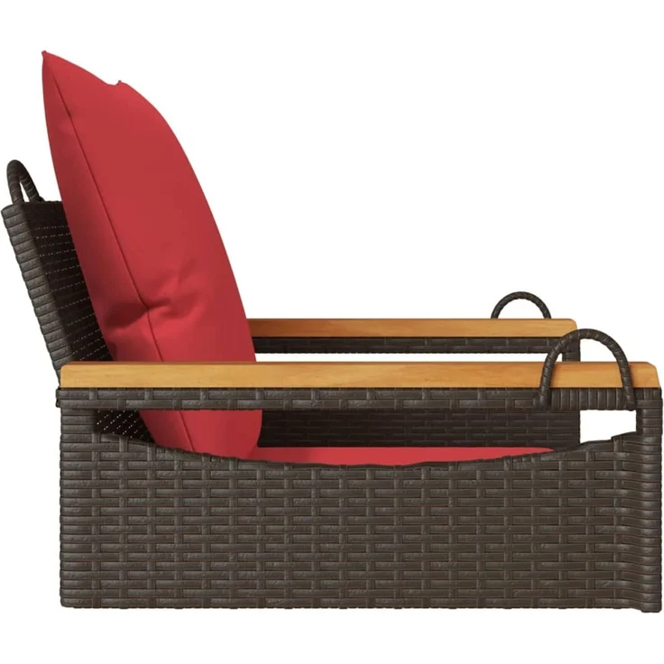 vidaXL Hängesessel mit Kissen Braun 63x62x40 cm Poly Rattan 368167 – Bild 5