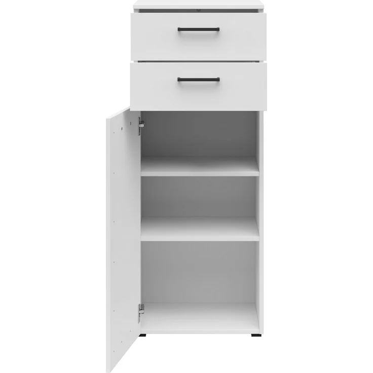 Carryhome 'MULTISTAURAUM' Kommode mit Schubladen, Holznachbildung Weiß, 45 x 115 x 40 cm, Türanschlag wechselbar – Bild 6