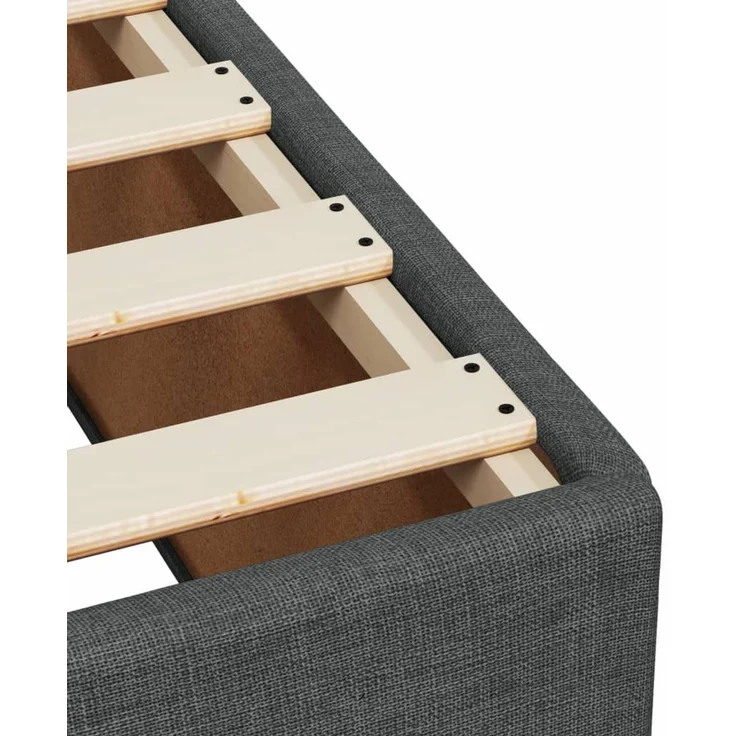 vidaXL Bettgestell ohne Matratze Dunkelgrau 90x200 cm Stoff 3284444 – Bild 6