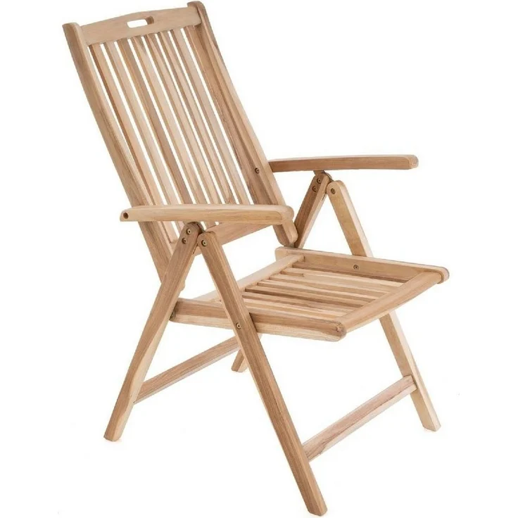 VCM Gartenstuhl Gartenstuhl Hochlehner Klappstuhl Holz Teak – Bild 2