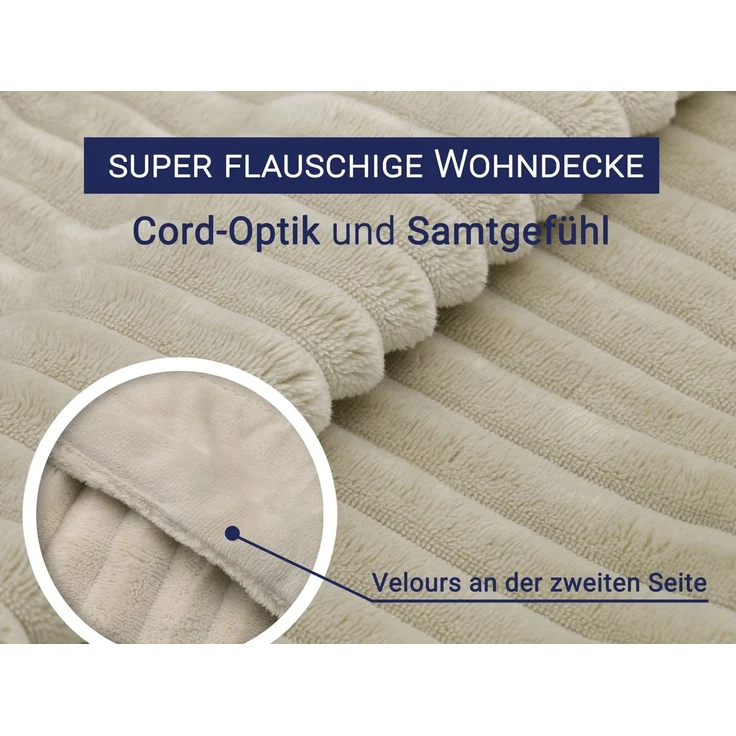 Wohndecke, ZOLLNER, 150x200 cm, 100% Polyester, vom Hotelwäschespezialisten – Bild 3