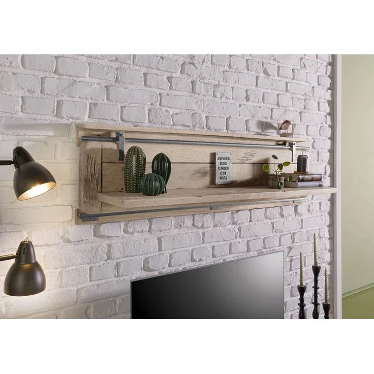 Wandregal Mango 180x25x38 whitewash lackiert RAILWAY #391 – Bild 9
