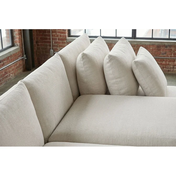 KAWOLA Schlafsofa SADIRA Ecksofa Stoff cremeweiß Recamiere links 89 x 209 x 288 cm – Bild 7
