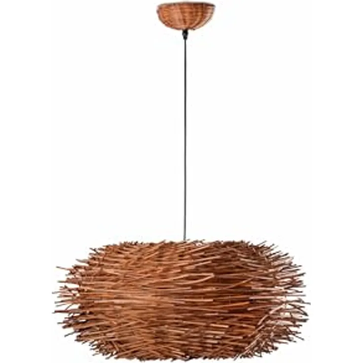 FARO BARCELONA Hängeleuchte Nido, Pendelleuchte aus natürlichem Rattan mit moderner organischer Form