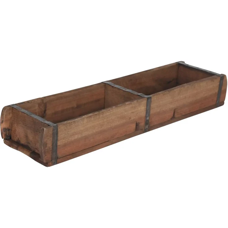 Holzkiste Ziegelform Buche Altholz Aufbewahrungsbox Organizer Vintage Used Look – Bild 5