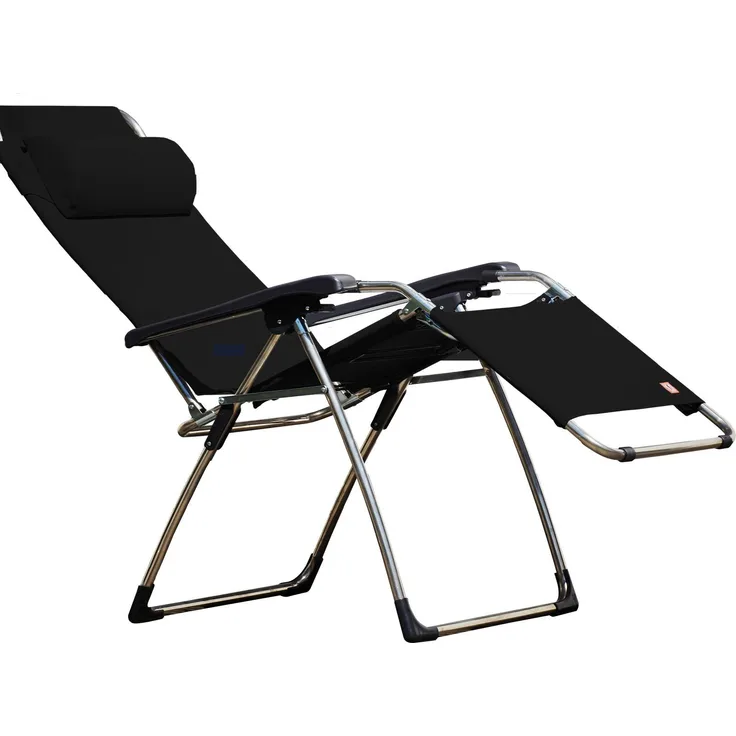 Relaxliege Amida aus Aluminium, Schwarz