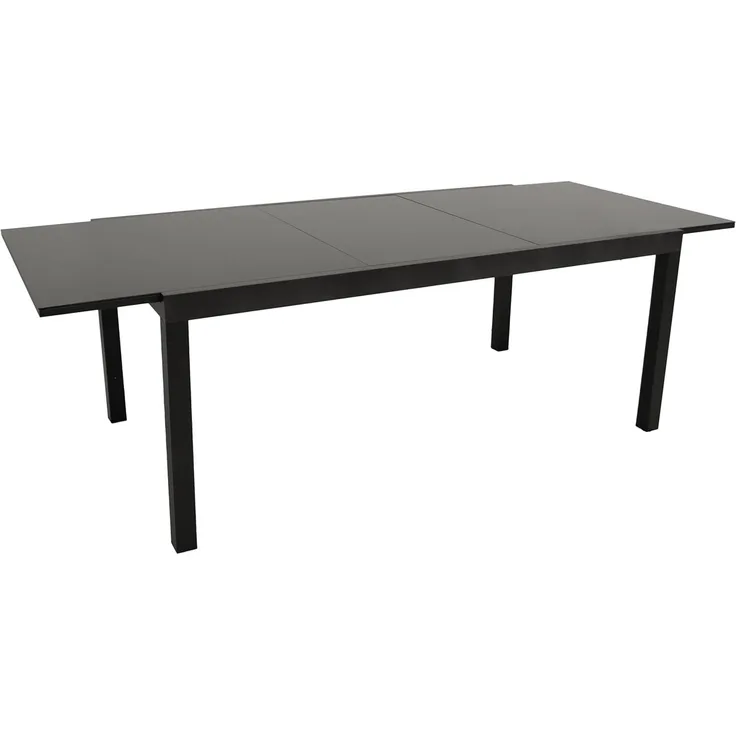 DEGAMO Gartentisch ELBA, ausziehbar 180/240x100cm, Alu + Glas anthrazit