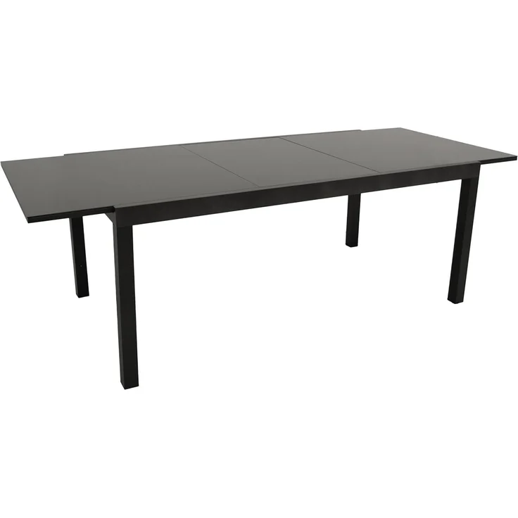 DEGAMO Gartentisch ELBA, ausziehbar 180/240x100cm, Alu + Glas anthrazit