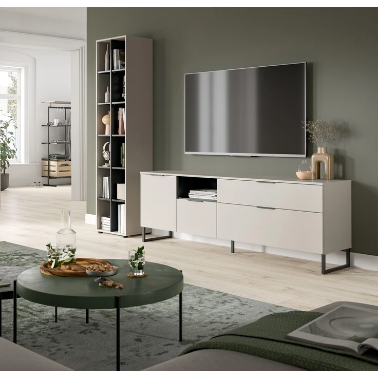 Wohnwand >Noida< in kaschmir - 245x192x41cm (BxHxT) – Bild 5