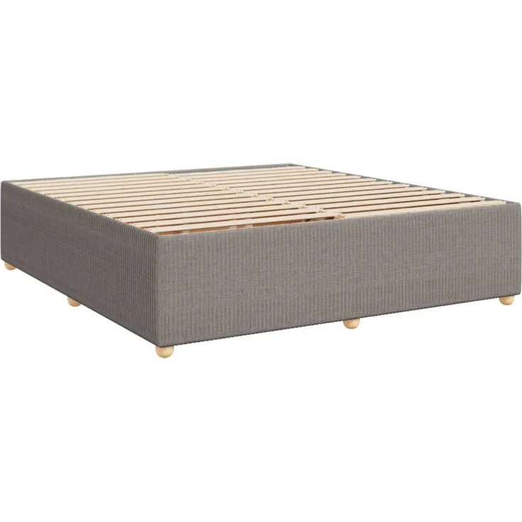 vidaXL Boxspringbett mit Matratze Taupe 200x200 cm Stoff 3285599 – Bild 7