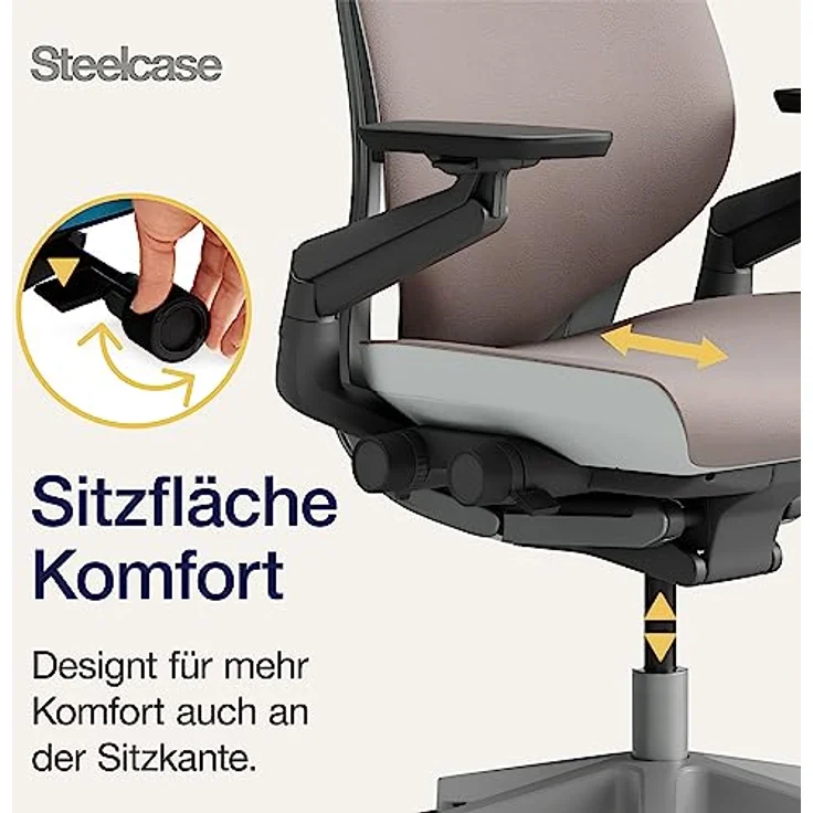 Steelcase Gesture Bürostuhl mit Bezug in Linse mit Kopfstütze, 66x62. 5x107 cm – Bild 8