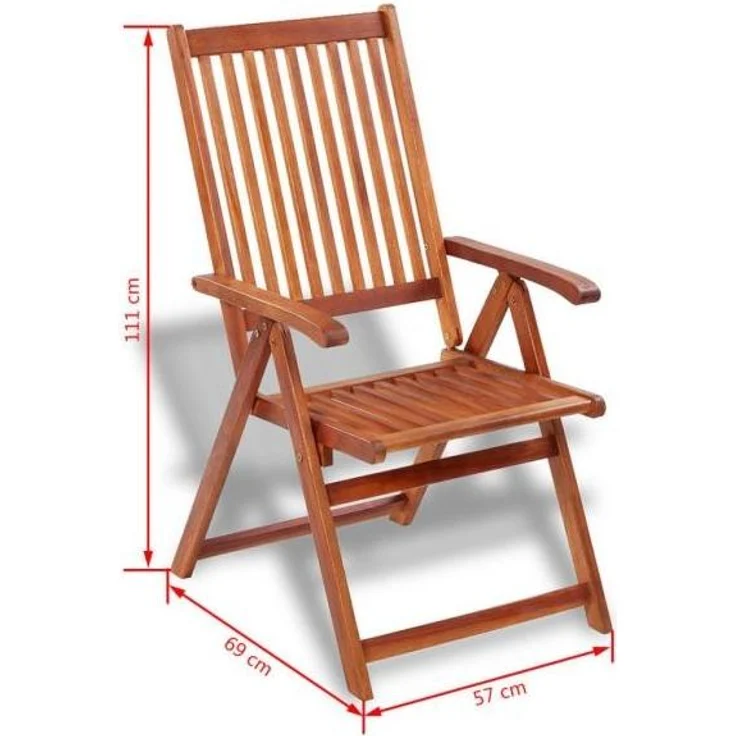 vidaXL 7-tlg. Garten-Essgruppe Massivholz Akazie 41815 – Bild 10