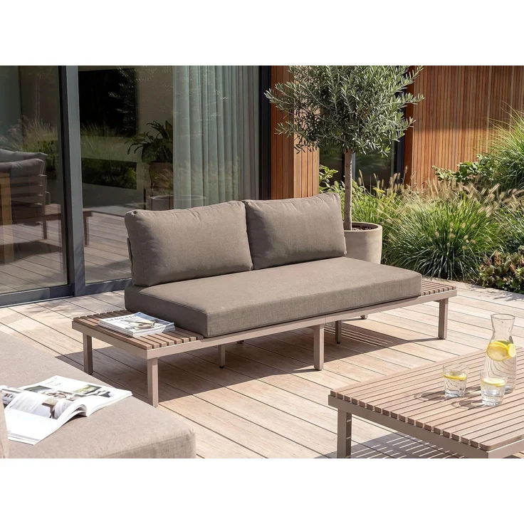 Gartensofa 2-Sitzer FIVIZZANO Akazienholz Beige – Bild 2