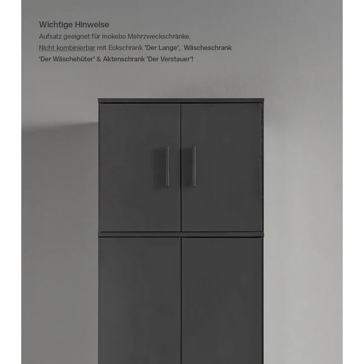 mokebo Mehrzweckschrank Der Extralange Schuhschrank, Aktenschrank, Flurschrank, Aufbewarhungsschrank schwarz