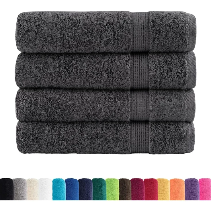 vidaXL Premium Duschtücher SOLUND 4 Stk. Anthrazit 70x140 cm 600 g/m² 137161 – Bild 2