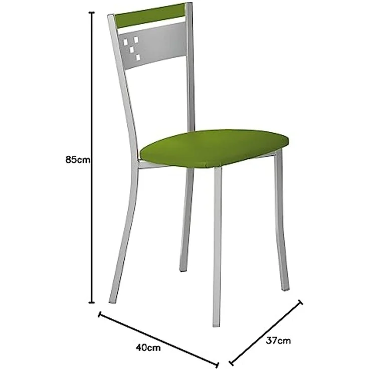 ASTIMESA Zwei Küchenstühle aus Metall, Rückenlehne und Sitzfläche, Grün – Bild 4