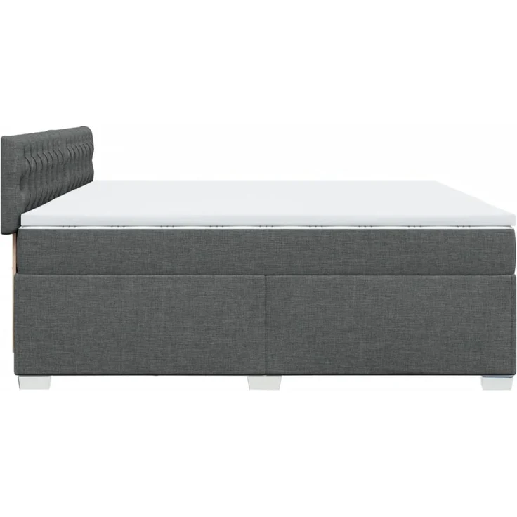 vidaXL Boxspringbett mit Matratze Dunkelgrau 200x200 cm Stoff 3286003 – Bild 9
