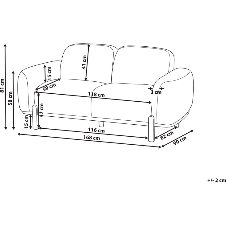 Sofa 2-Sitzer ODNES Bouclé Weiß – Bild 2