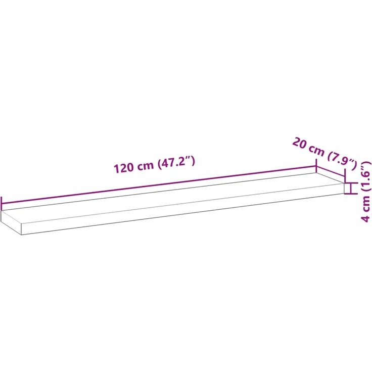 vidaXL Tischplatte 120x20x4 cm Rechteckig Massivholz Akazie 4008768 – Bild 9
