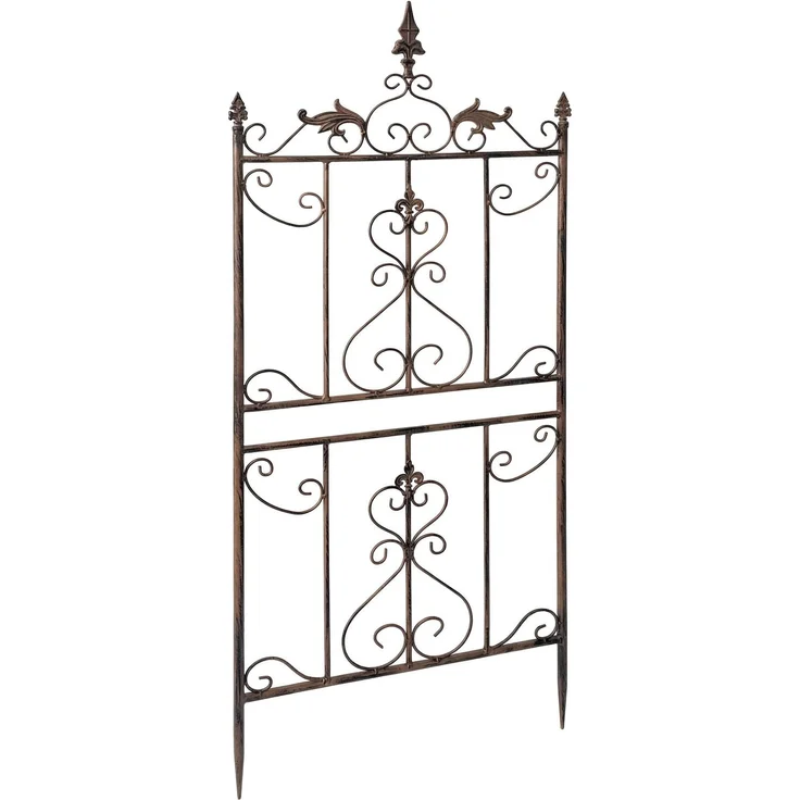 Rankgitter INES 2er Set - 51 x 3 x 124 cm, Metall, Braun | Rankhilfe Kletterpflanzen Gartendekoration – Bild 5