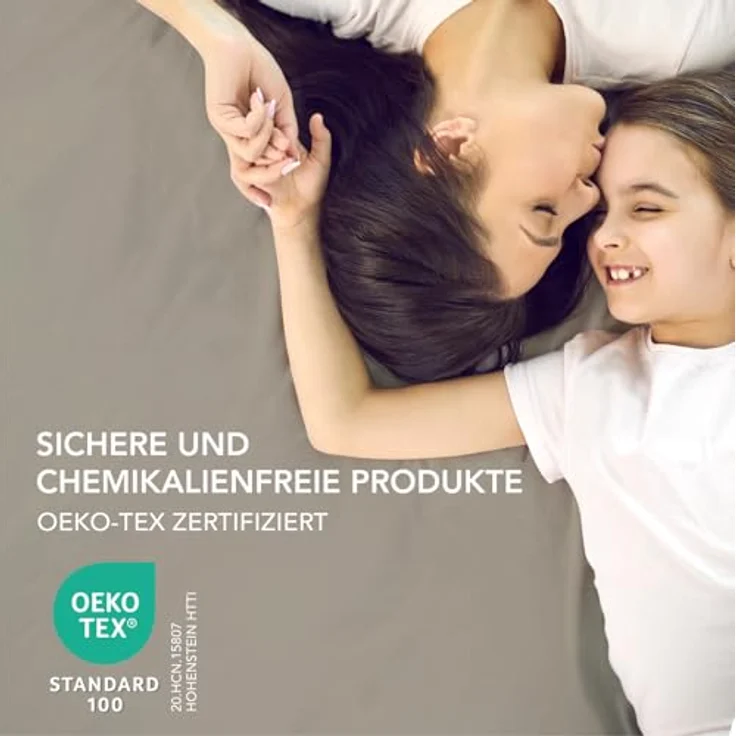 Dreamzie Spannbettlaken 90x200 cm - 35 cm Tiefe Tasche - 100% Mikrofaser Bettlaken - Leinen, Schadstoffgeprüft(Oeko TEX), Bettlaken mit Gummizug – Bild 7