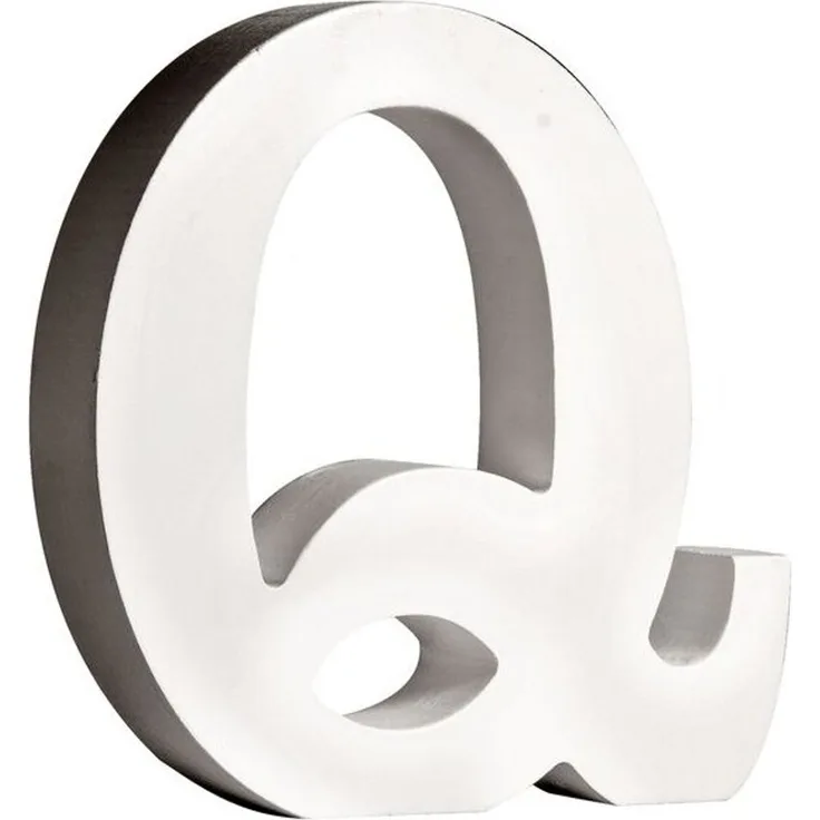 MDF Buchstabe Q, FSC 100%, 10,3x2x11cm, weiß