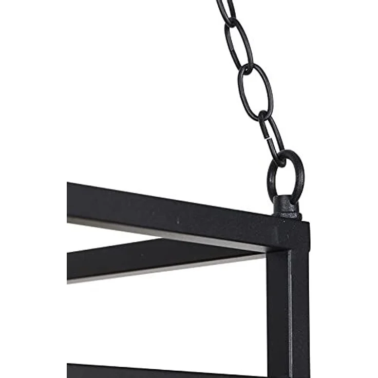 Qazqa Pendelleuchte Shelf, ohne Leuchtmittel, E27, Schwarz, Industrie, Holz, 5-flammig – Bild 3