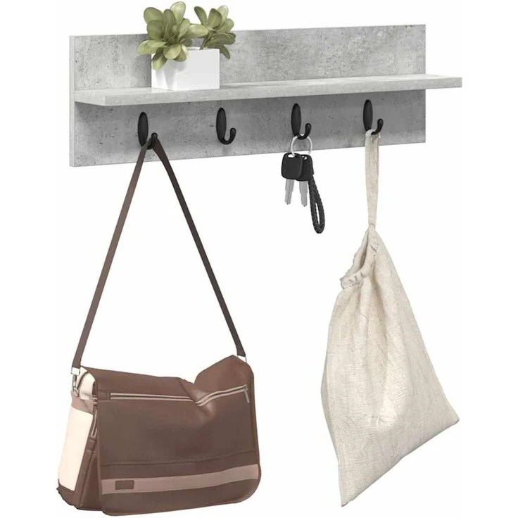 vidaXL Wandmontierter nachttisch Beton Grau 60 x 10,5 x 18 cm 874390 – Bild 3