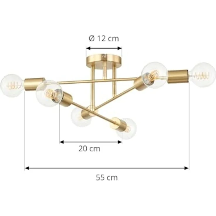 Lindby Deckenleuchten Aloria, Metall, Gold / Messing IP20, 6x15 W LED – Bild 4