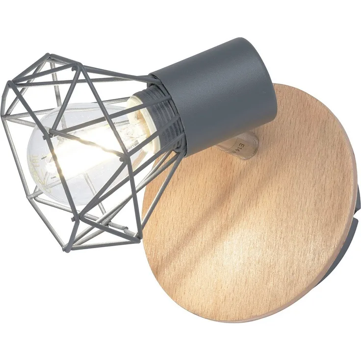 Fischer & Honsel 30464 Wandspot Ran 1-flammig grau holz hell E14
