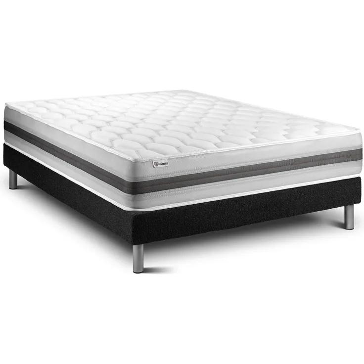 Matratzenset VITAL SPRING RECOVER 160 x 220 cm Bettrahmen Kit schwarz