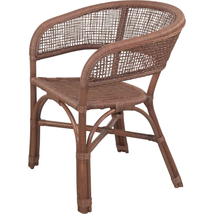 Schöner Rattansessel, Rattanstuhl handgeflochten, braun – Bild 4
