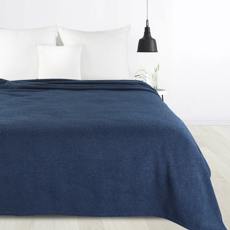Sofadecke BOUCLE dunkelblau 220x200 cm marine – Bild 3