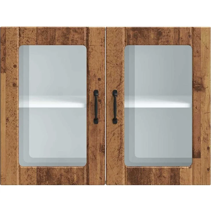 vidaXL Küchen-Hängeschrank mit Glastür Altholz-Optik Holzwerkstoff 853855 – Bild 5