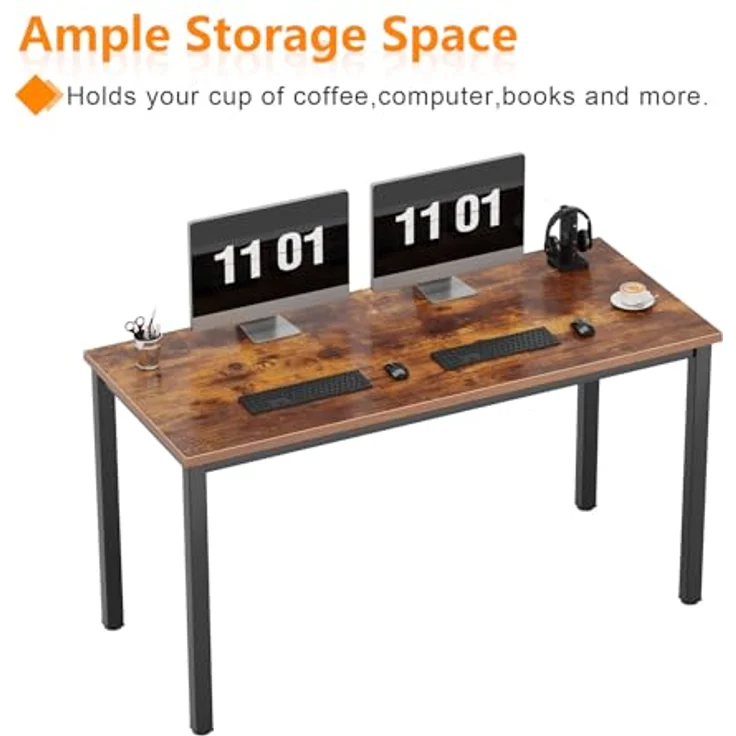 SogesHome Computertisch Schreibtisch 120 x 60 x 75 cm PC Schreibtisch Bürotisch Workstation für Home Office Verwenden Schreibtisch, Esstisch Konferenztisch, Retro & Schwarz – Bild 6