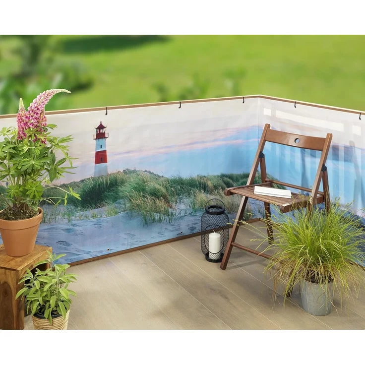 Maximex Balkon-Sichtschutz NORDSEEKÜSTE, Glasfaserverstärkte Balkonsichtschutzfolie, UV- und witterungsbeständig, Zuschneidbar, 5 m x 85 cm – Bild 4