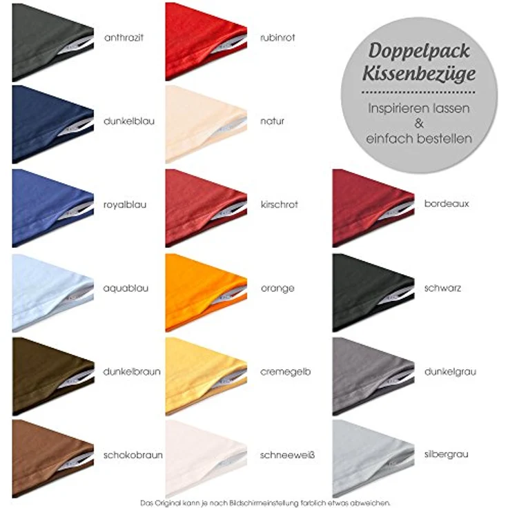 aqua-textil Kissenbezüge Classic Line Kissenbezüge Kissenhüllen 2er Set 45x45cm cremegelb – Bild 7