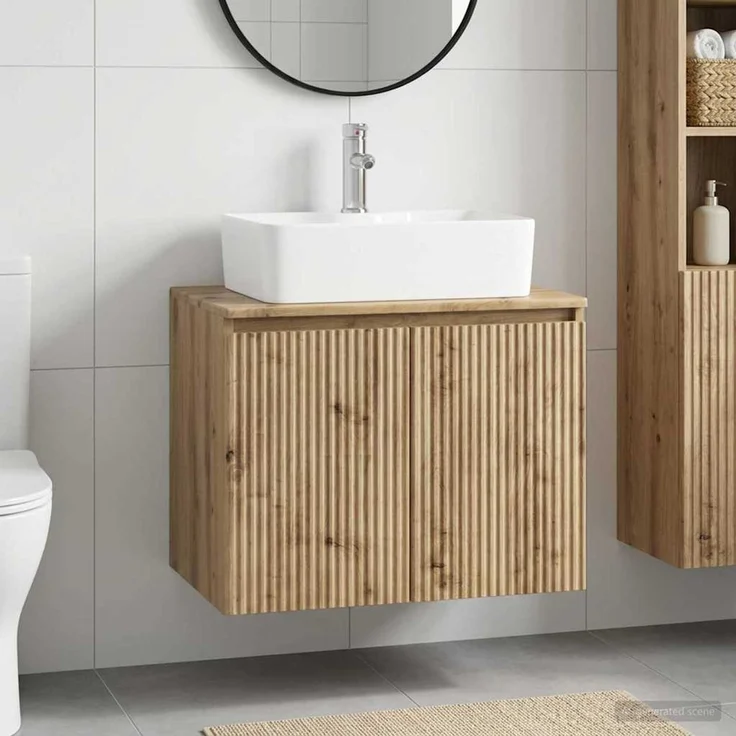 vidaXL Badezimmermöbel-Set Artisan-Eiche Holzwerkstoff 3404329 – Bild 1