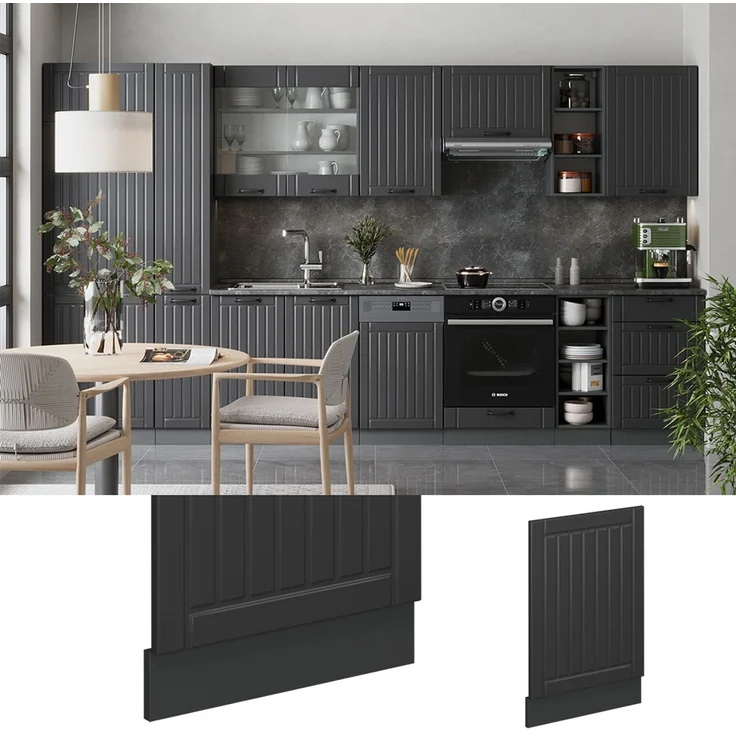 Frontblende Fame-Line Dunkelgrau 45 cm , AP Marmor Vicco – Bild 3