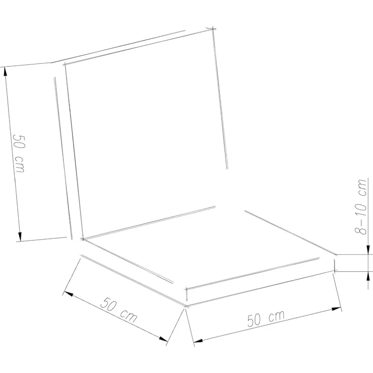 2er Set Sitzkissen Auflage Sitzpolster 98 x 50 x 8 cm hellblau – Bild 4