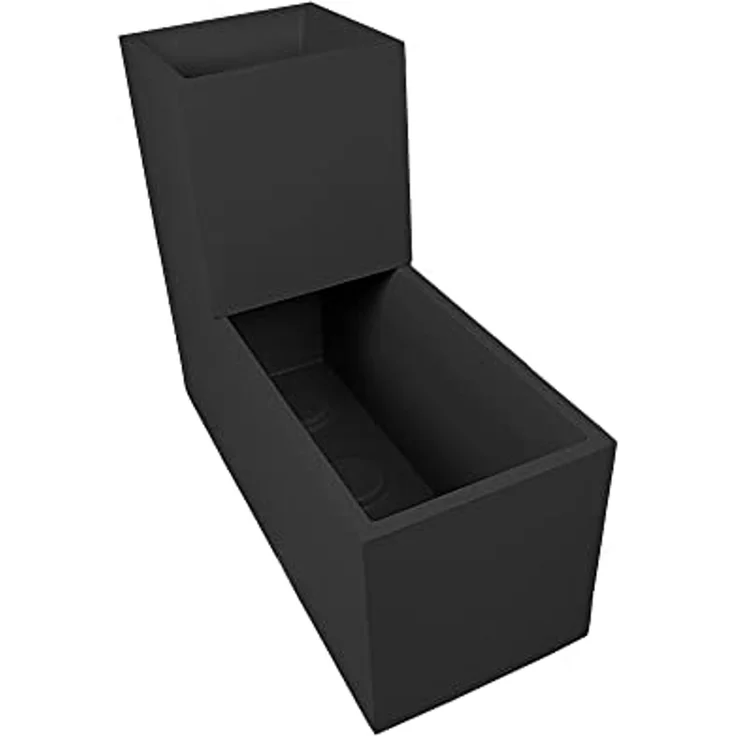 ONDIS24 Blumentopf Pflanzkübel rechteckig Vulkan Blumenkasten, mit Wasserspeicher Blumenkübel Basalt 57L+21L – Bild 3