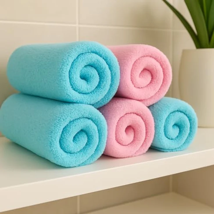 Betz Handtücher 6 tlg. Handtuch Set Palermo Größe 50x100 Farbe rosé und türkis, 100% Baumwolle – Bild 4