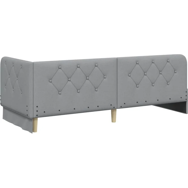 vidaXL Eckbettgestell mit Matratze Hellgrau 80 x 200 cm Stoff 3394029 – Bild 8
