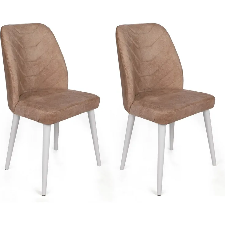 Skye Decor 'Dallas-583 V2' Stuhlset (2-teilig), Nerz / Weiß, 50 x 90 x 49 cm