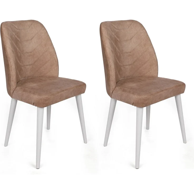 Skye Decor 'Dallas-583 V2' Stuhlset (2-teilig), Nerz / Weiß, 50 x 90 x 49 cm – Bild 1