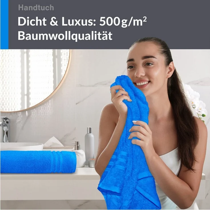 Lashuma Handtuch Set London Premium, Frottee (Set, 2-St), 50x100 cm, 100% Baumwolle, Made in Portugal – Bild 3