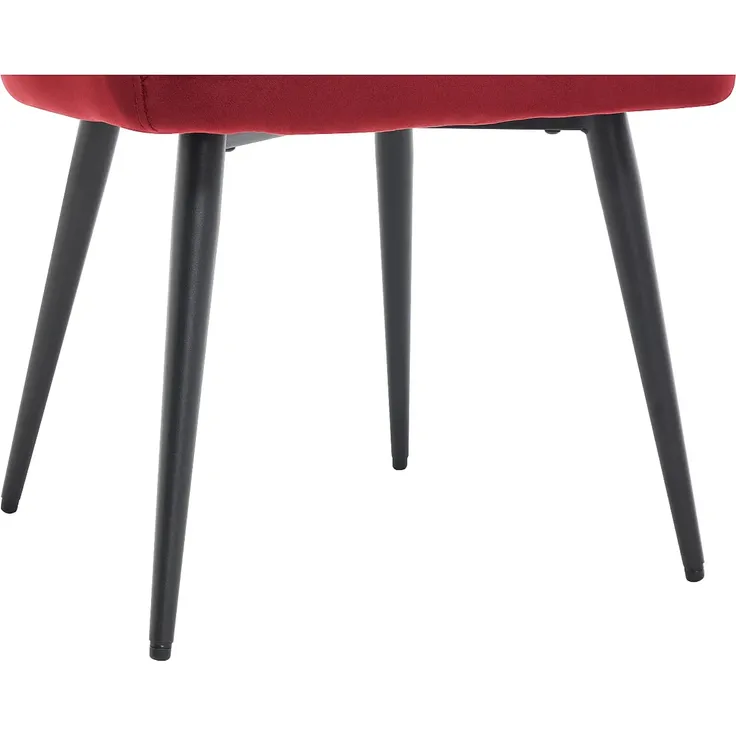 Vente-unique - ELEANA Stuhl SamtStoff Rot - B 59 cm x H 82 cm x L 58 cm – Bild 6