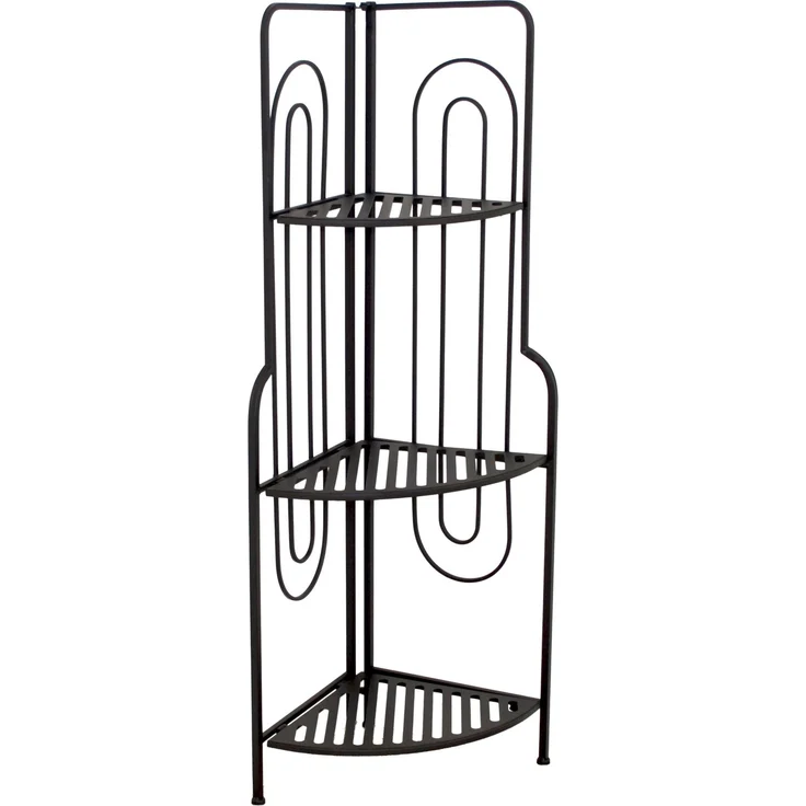 Eckregal Metall Schwarz 36x36 cm 3 Böden Balkon Bad Küche vormontiert – Bild 3