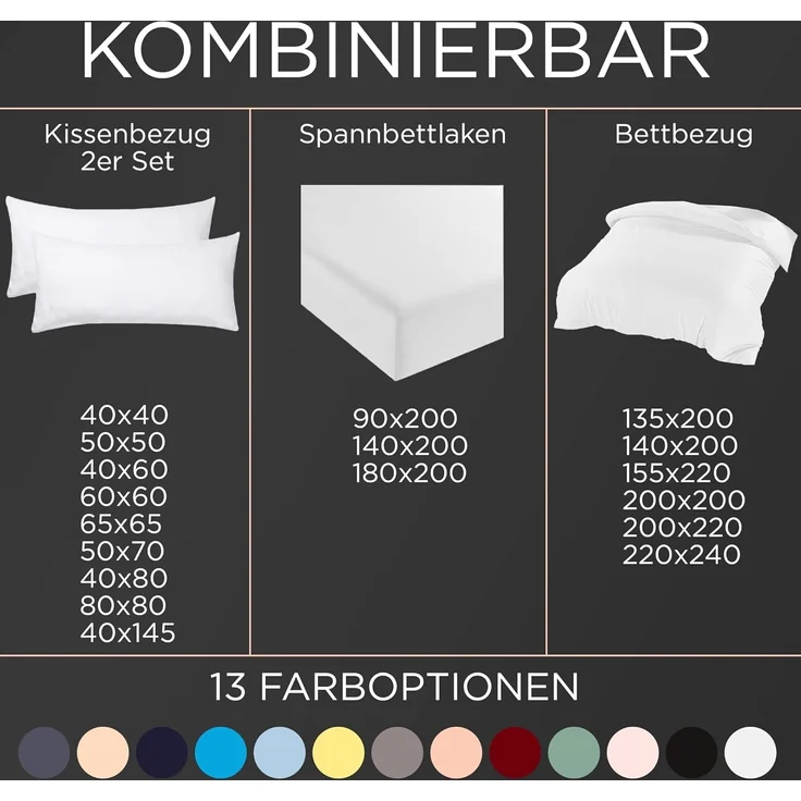 Livessa Bettbezug 140x200 cm mit Reißverschluss - Bettbezug 140x200 aus%100 Baumwolle Single-Jersey Stoff 140 g/m², Ultra weich und atmungsaktiv, Oeko-Tex Zertifiziert, 13 schöne Farben – Bild 3