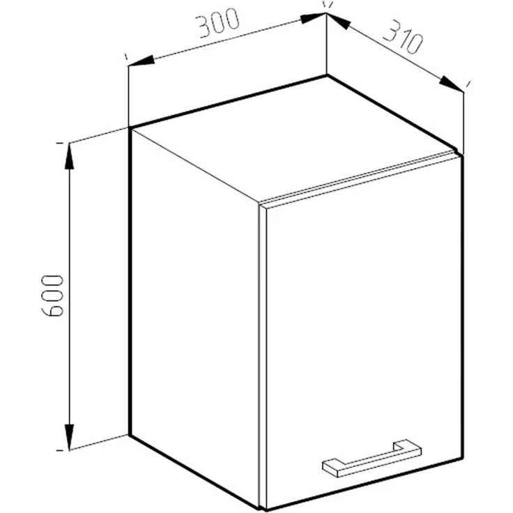 Hängeschrank R-Line Goldkraft Eiche 30 cm Vicco – Bild 3